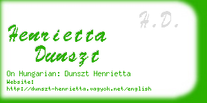 henrietta dunszt business card